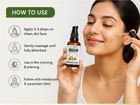 Lavoea Advance Vitamin C Face Serum | 3-O-Ethyl Ascorbic Acid | Brightening & Dark Spot Care | Antioxidant Face Serum | With Aloe Vera | 30ml
