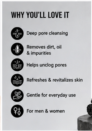 Narica Activated Charcoal Face Wash | Active Charcoal & Vitamin E | 100ml