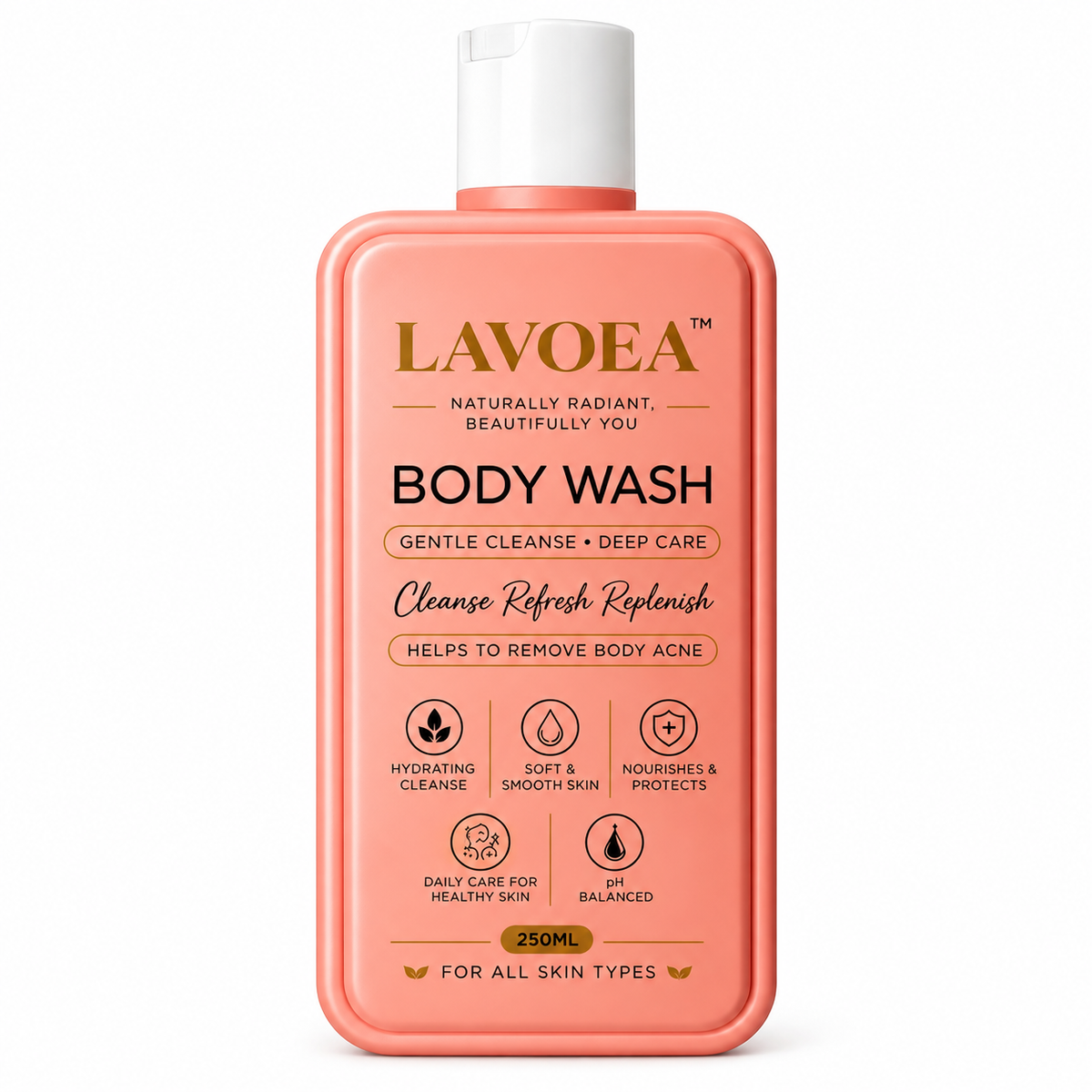 Lavoea Body Wash for All Skin Types | Hydrating Body Wash with Aloe Vera, Oat Protein & Niacinamide | 250ml