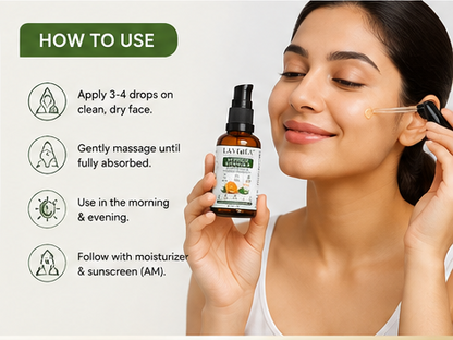 Lavoea Advance Vitamin C Face Serum | 3-O-Ethyl Ascorbic Acid | Brightening & Dark Spot Care | Antioxidant Face Serum | With Aloe Vera | 30ml