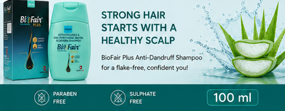 BioFair Plus Anti-Dandruff Shampoo | Ketoconazole, Zinc Pyrithione, Biotin & Aloe Vera | Scalp Care | Men & Women | 100ml