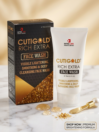 Cuti Gold Rich Extra Face Wash | Deep Cleansing & Skin Smoothing | Fresh & Radiant Skin | 75ml