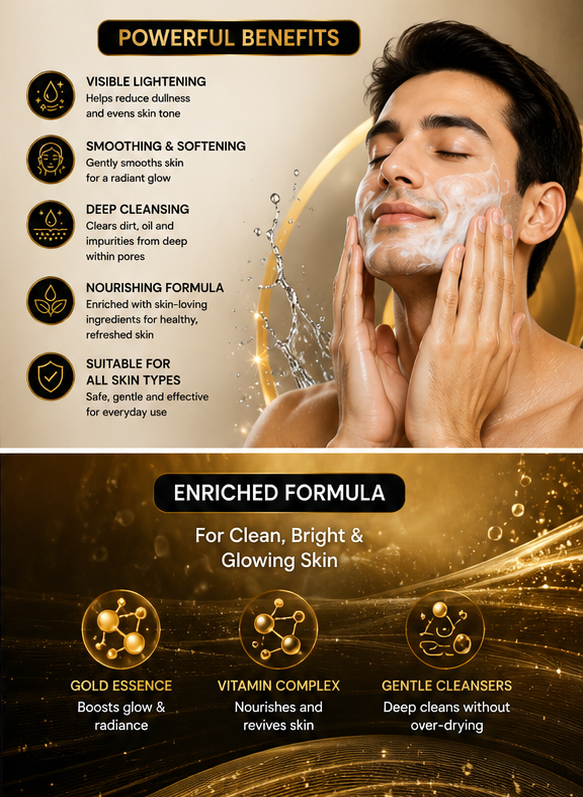 Cuti Gold Rich Extra Face Wash | Deep Cleansing & Skin Smoothing | Fresh & Radiant Skin | 75ml