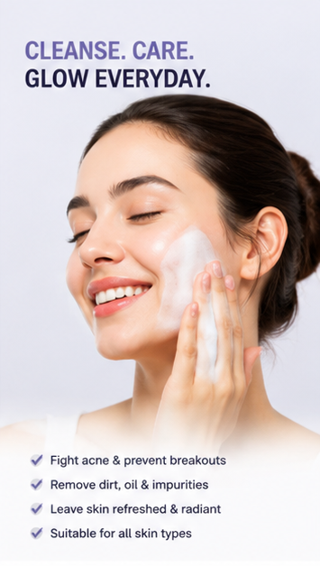 Gloriday Anti Acne Foaming Face Wash | Controls Acne & Gives Glowing Skin - 60 Ml