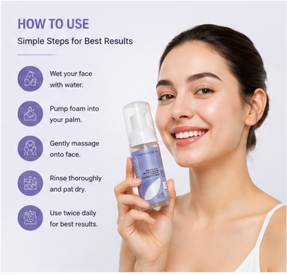 Gloriday Anti Acne Foaming Face Wash | Controls Acne & Gives Glowing Skin - 60 Ml