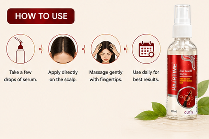 HairTime Hair Growth Serum | Advanced Hair & Scalp Care | Lightweight Non-Sticky | Men & Women | 100ml