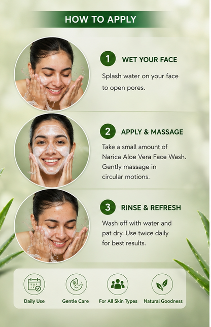 Aloevera Face Wash with Vitamin E | Paraben Free | For Glowing Skin | 100ml