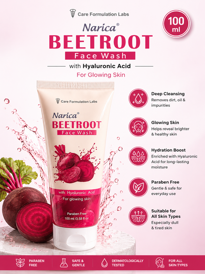 Narica Beetroot Face Wash | For Glowing & Radiant Skin - 100 Ml