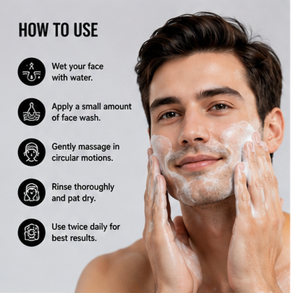 Narica Activated Charcoal Face Wash | Active Charcoal & Vitamin E | 100ml