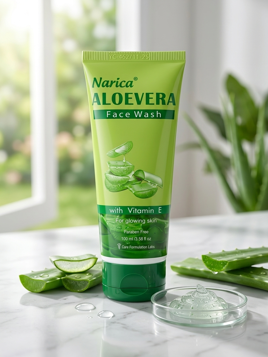 Aloevera Face Wash with Vitamin E | Paraben Free | For Glowing Skin | 100ml