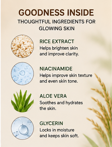 Lavoea Rice Water Face Wash | Brightening, Hydrating & Gentle Cleanser | 100ml