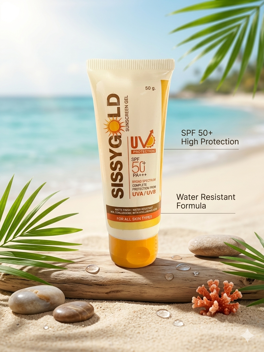 SISSY GOLD SPF 50 PA+++ Sunscreen for Men & Women - 50Gm