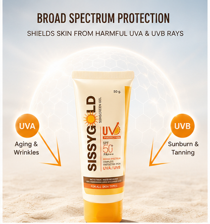 SISSY GOLD SPF 50 PA+++ Sunscreen for Men & Women - 50Gm