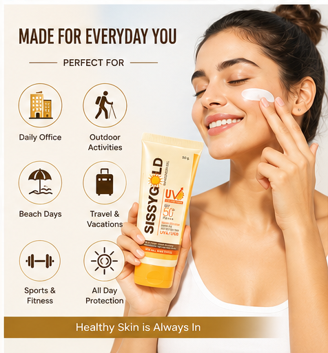 SISSY GOLD SPF 50 PA+++ Sunscreen for Men & Women - 50Gm