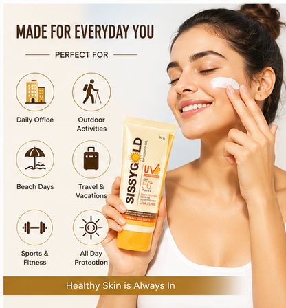 SISSY GOLD SPF 50 PA+++ Sunscreen for Men & Women - 50Gm