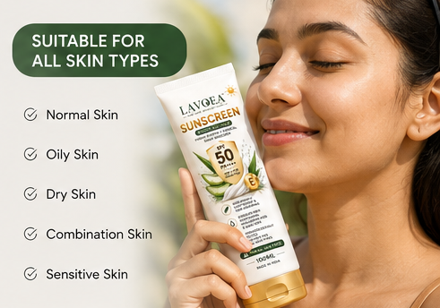 Lavoea SPF 50 PA++++ Broad Spectrum Sunscreen | UVA + UVB Protection | Lightweight, Non-Greasy Daily Sunscreen | With Niacinamide, Hyaluronic Acid & Aloe Vera | 100ml